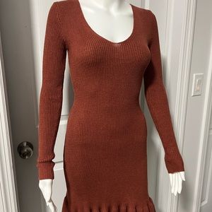 Orange ruffled dress